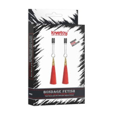 Затискачі для сосків LoveToy Bondage Fetish Glamor Tassel Nipple Clamp Red