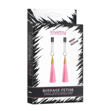 Зажимы для сосков LoveToy Bondage Fetish Glamor Tassel Nipple Clamp Pink