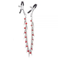 Затискачі на соски Lucky Bay Nipple play Chain Red Bell and Spike