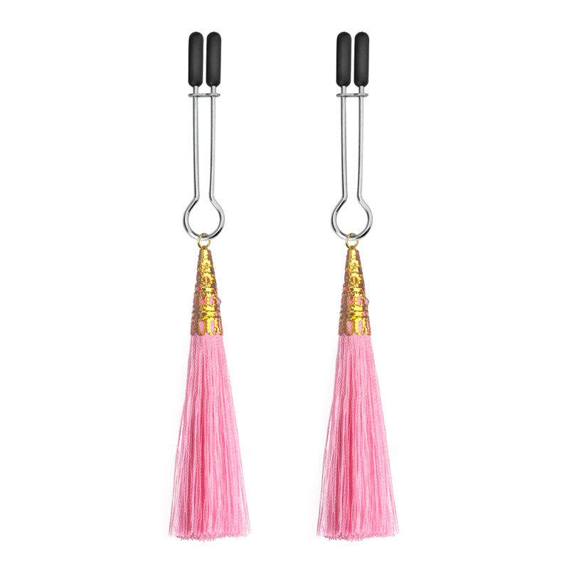 Зажимы для сосков LoveToy Bondage Fetish Glamor Tassel Nipple Clamp Pink