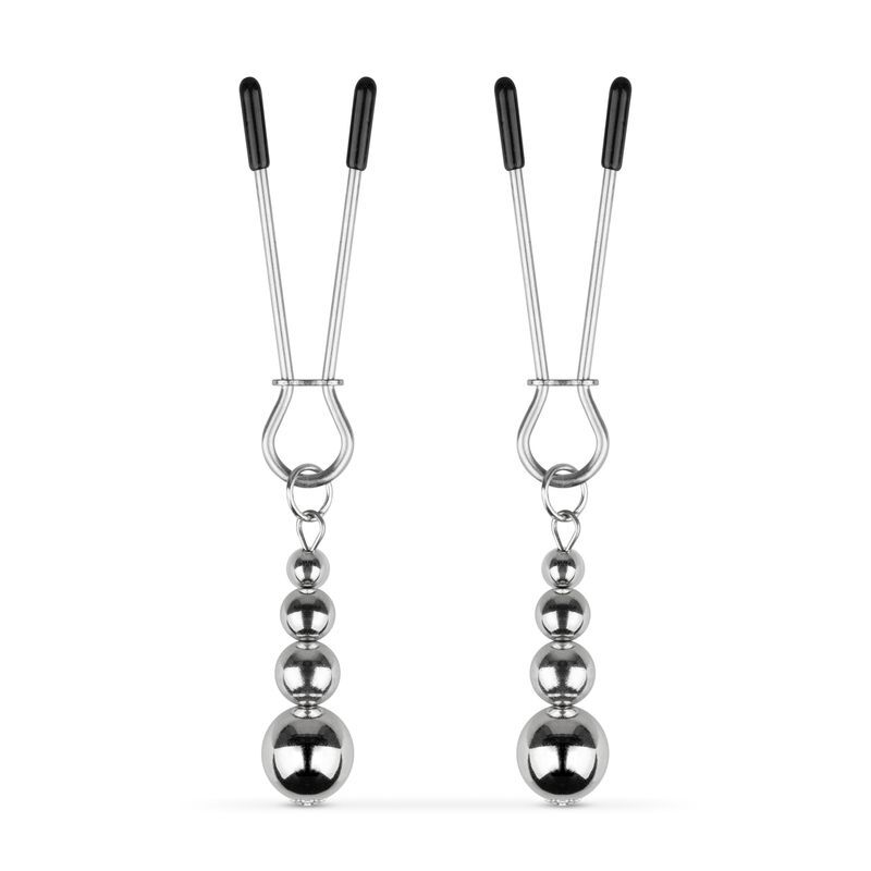 Затискачі для сосків Bedroom Fantasies: Nipple Clamps with Beaded Chain - Silver