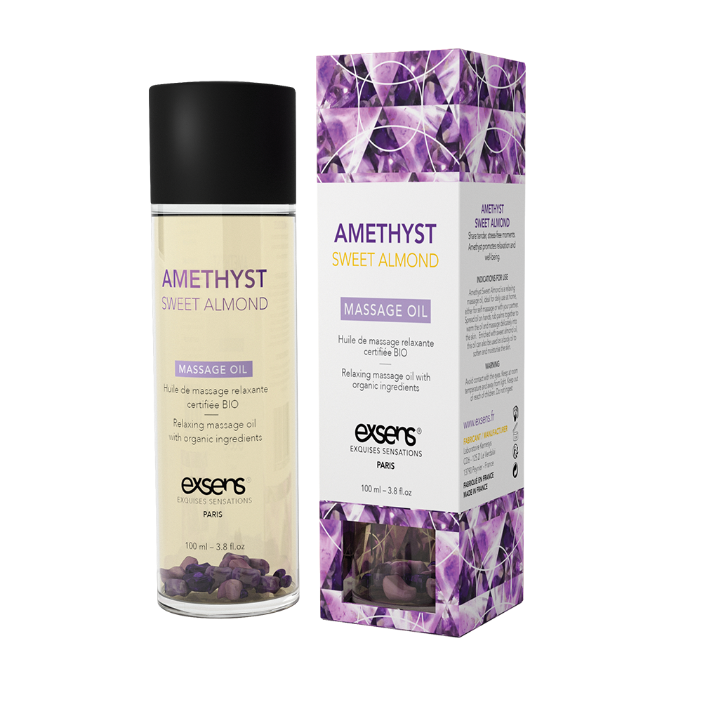 Масажна олія EXSENS Amethyst Sweet Almond (розслаблююча з аметистом) 100 мл